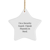 Security Guard Star Ornament, Funny Quote, Christmas Unique Gifts for Men, Friends, and Family from Women, Coworkers, and More - Image 1
